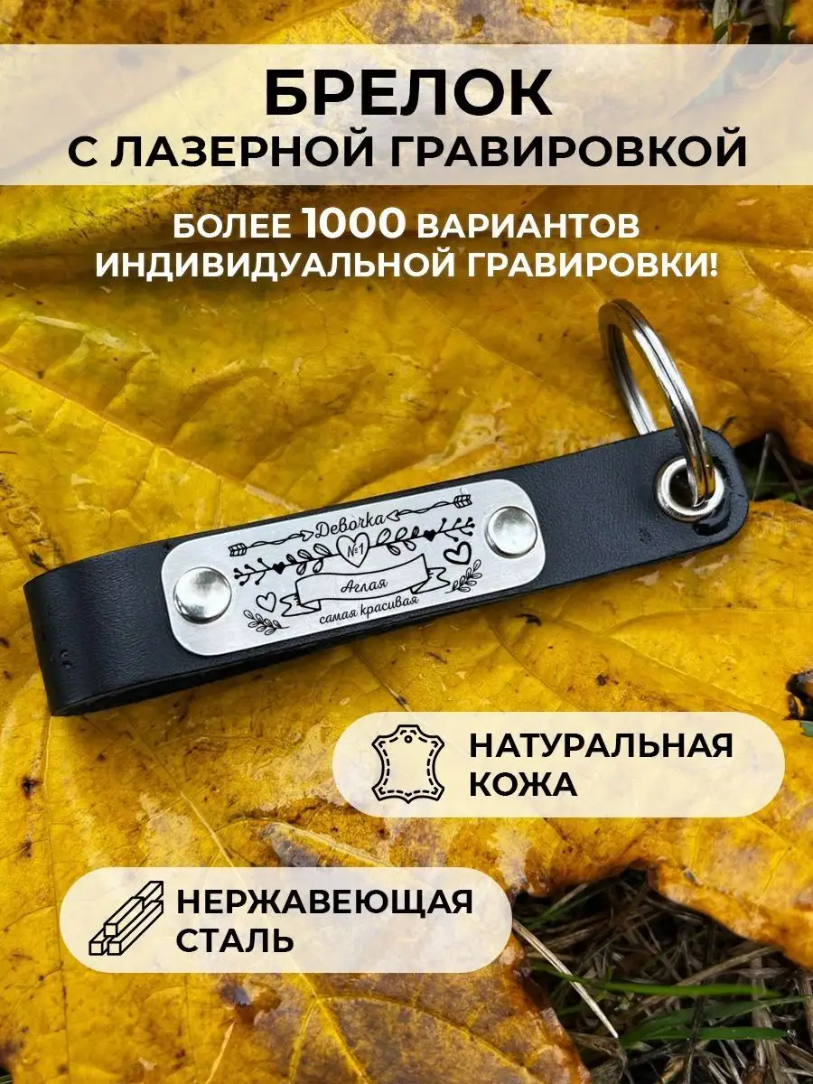 Кожаный брелок девочка номер 1 Аглая красивая EngravingLETi 131623737  купить за 375 ₽ в интернет-магазине Wildberries