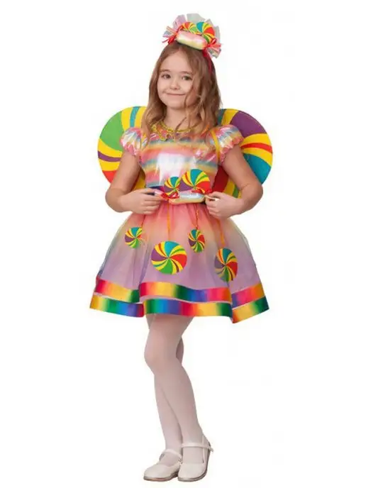 Новогодний костюм конфетки для девочки: модели и варианты
