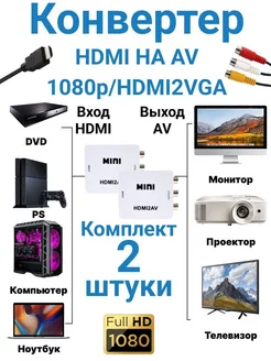 Конвертер HDMI на AV и аудио