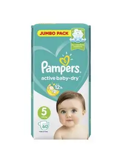 Подгузники Active Baby-Dry, 11-16 кг, размер 5, 60 шт