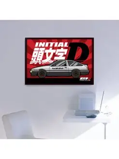 Постер Toyota AE86 Initial D, JDM, 60X40