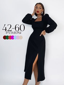 Платье женское вечернее черное с разрезом коктейльное миди MIRONI 137523163 купить за 2 869 ₽ в интернет-магазине Wildberries
