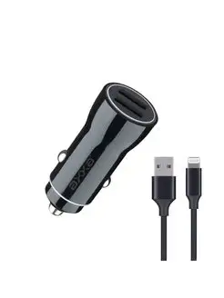 Автомобильное зарядное устройство 2 USB 2.4A + кабель USB-C