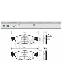 Колодки тормозные Fr Fiat Doblo 01- SP1198