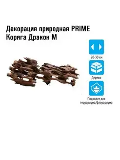 Декорация природная Коряга Дракон M 20-30 см