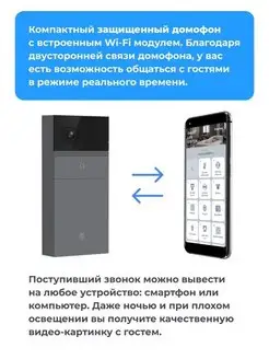 Wi-Fi домофон и беспроводной дверной звонок BELL-02