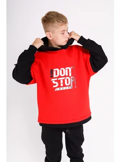 Худи "DONT STOP" KIDS, красный черный