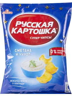 Чипсы картофельные со вкусом сметаны и укропа 50г