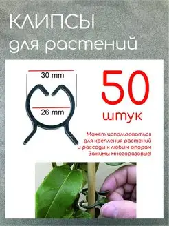 Клипса для комнатных и садовых растений, 50 шт