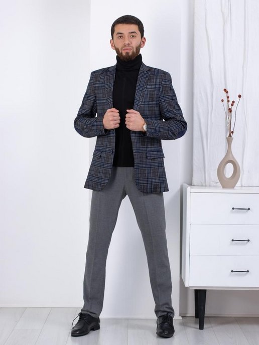 Купить пиджаки мужские серые в интернет магазине WildBerries.ru