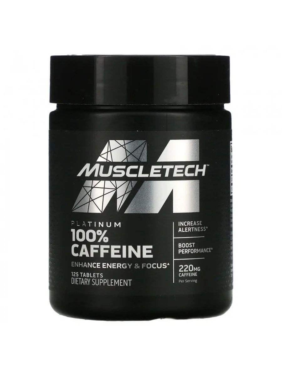 MUSCLETECH Platinum Caffeine. Platinum 100% Caffeine, 220 MG, 125 Tablets. Caffeine KFD (100 таб).