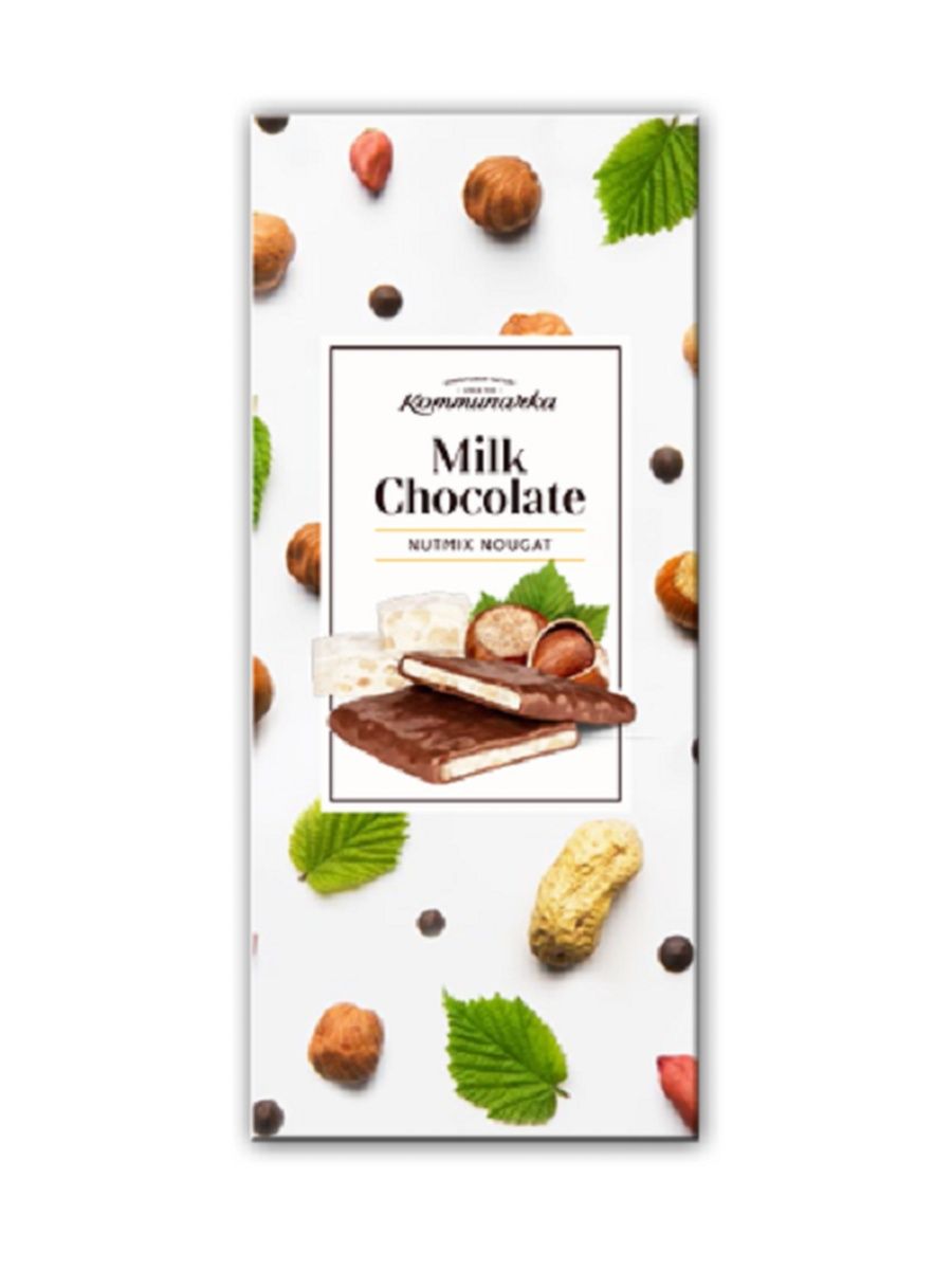 Шоколад молочный Milk Chocolate Nougat Nutmix с ореховой нугой 85 гр