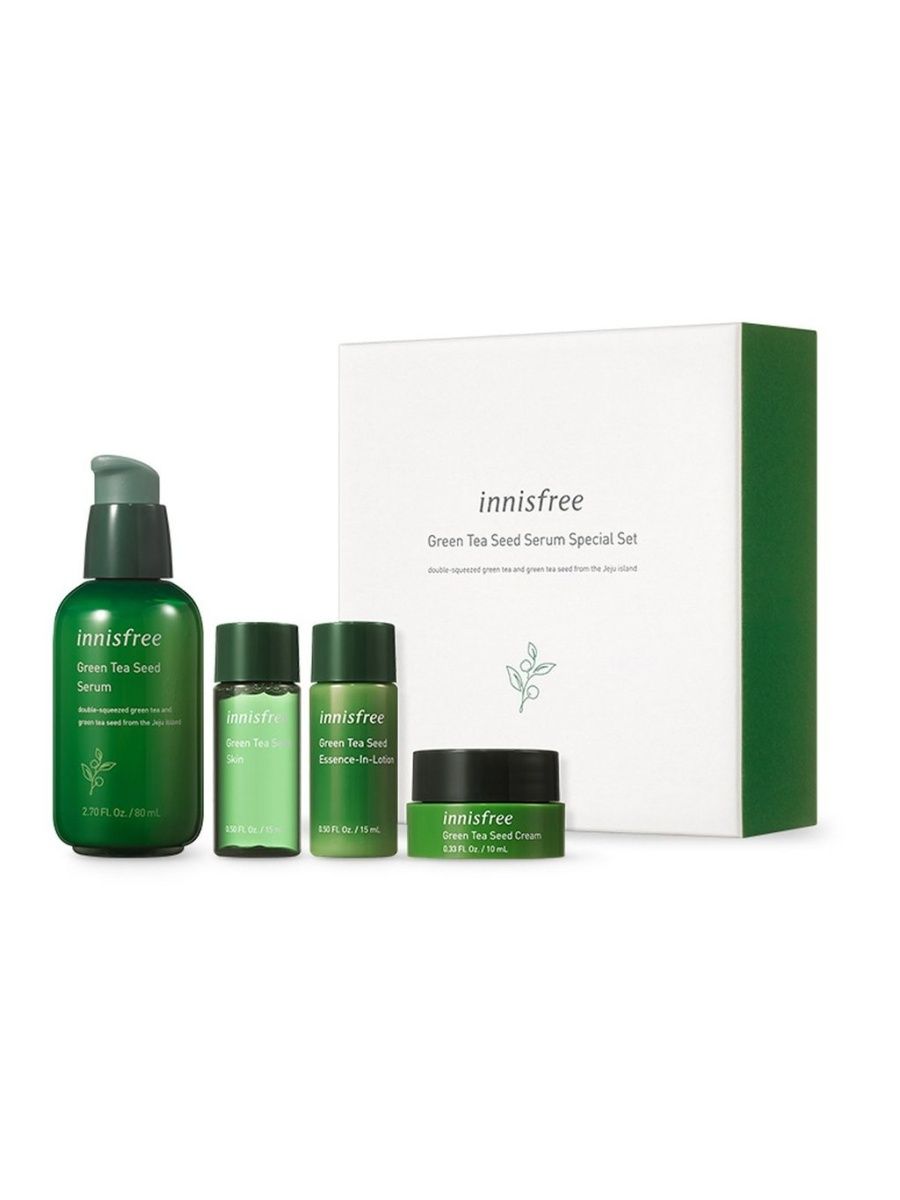 Green tea serum. Набор Green Tea Seed Serum Special Set.. Innisfree Green Tea Seed Serum Special Set. Innisfree Green Tea Seed набор косметики. Innisfree Green Tea Seed Serum Set 4.