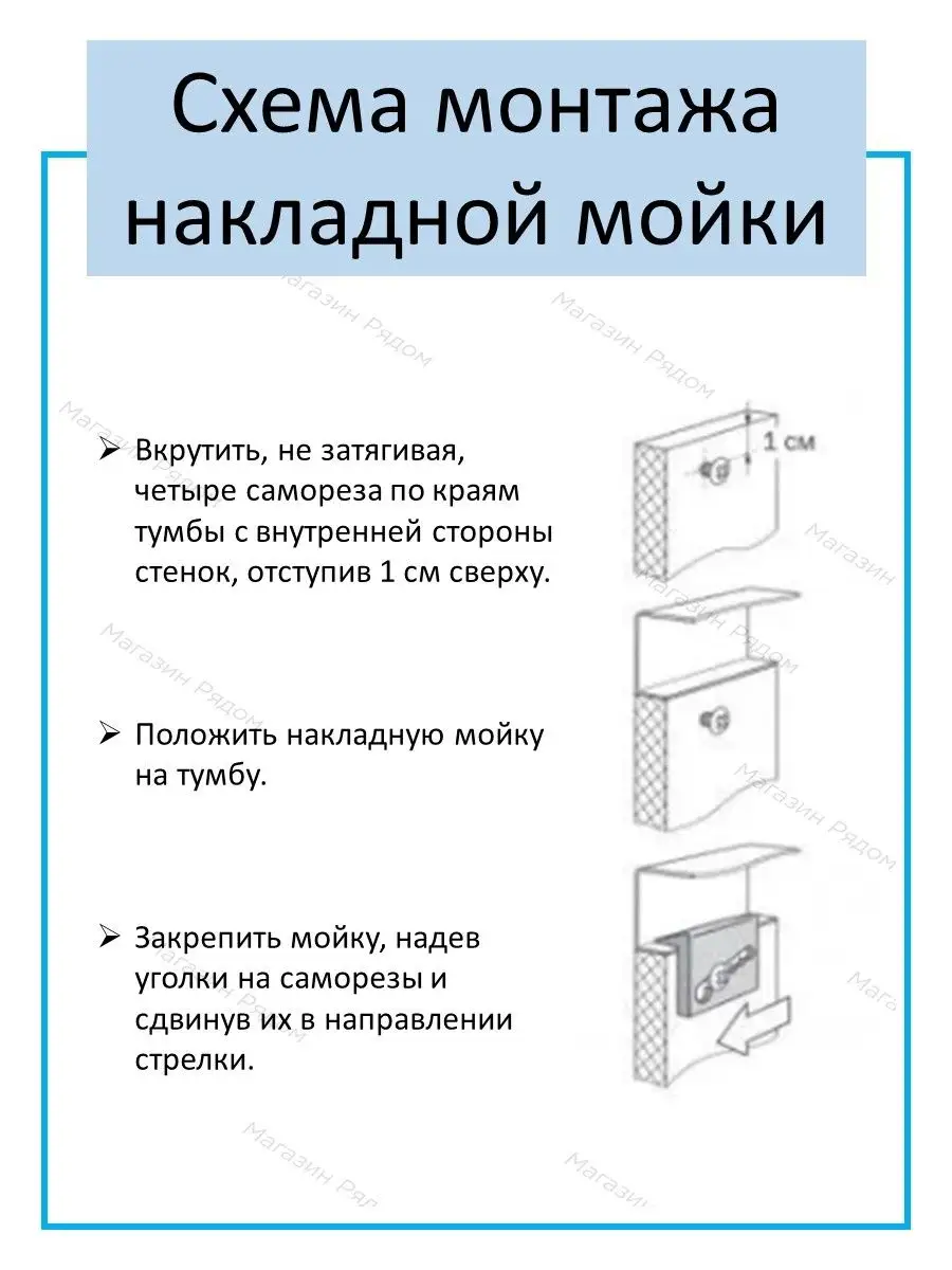 крепежи для накладной мойки на кухне