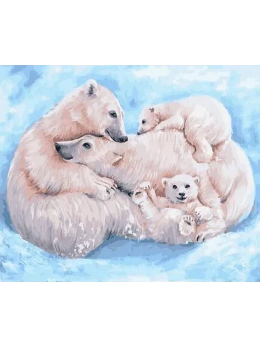 Картина по номерам белый медведь