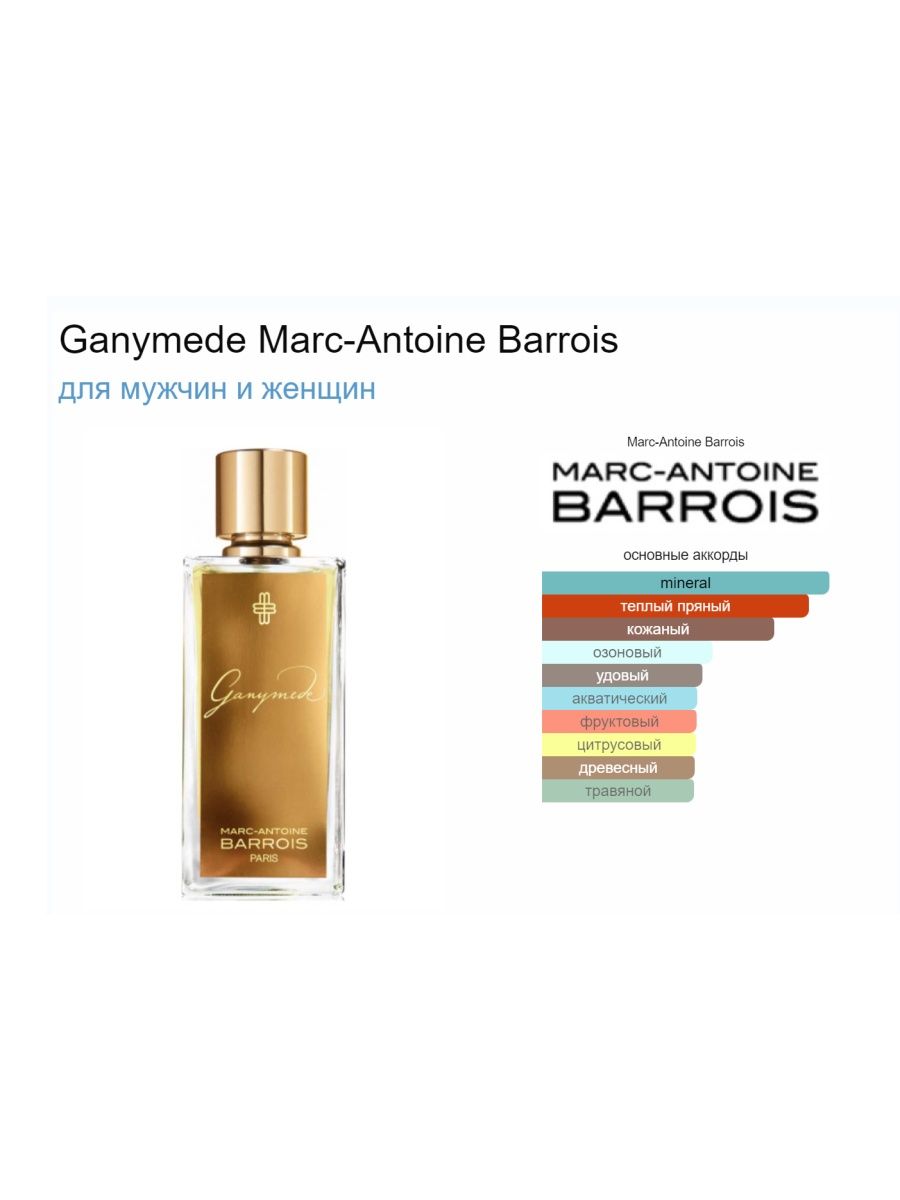 Духи ганимед оригинал цена. Духи barrois Ganymede. Духи Marc Antoine barrois. Marc-Antoine barrois Ganymede 30 мл.