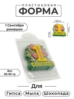 Пластиковая форма для мыла и шоколада 1 сентября ромашки