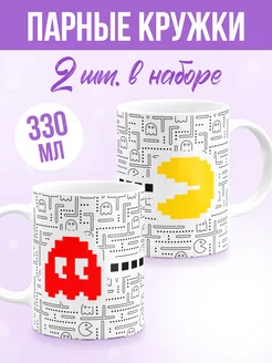 Кружки парные с принтом PacMan