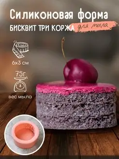 Силиконовая форма для мыла мыловарения Бисквит три коржа