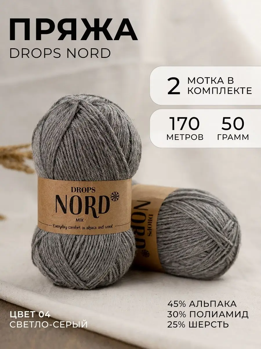 Дропс Норд пряжа для вязания альпака, 2 мотка Drops Design 140292170 купитьза 1 139 ₽ в интернет-магазине Wildberries
