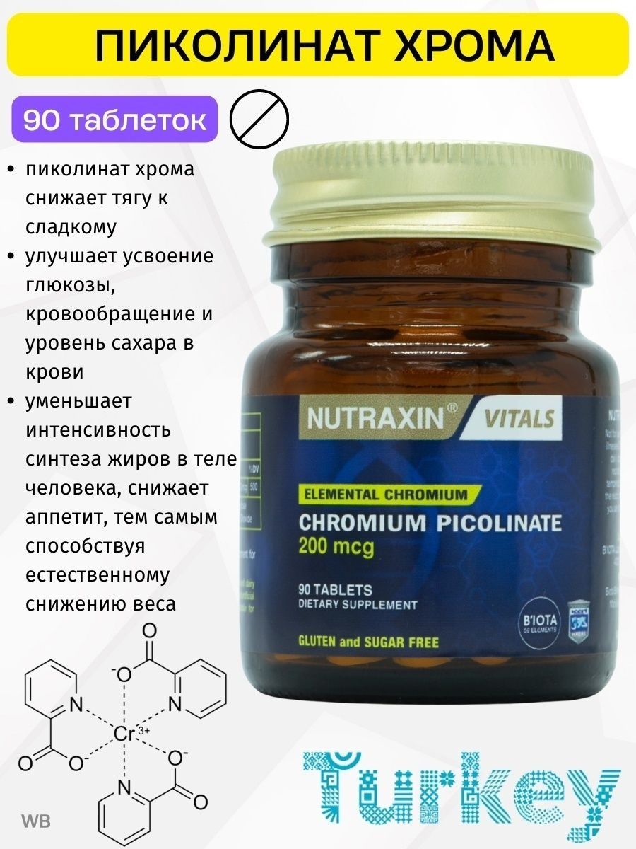 Пиколинат хрома как правильно принимать. Nutraxin Vitals Chromium Picolinate 200mcg. Пиколинат хрома Nutraxin. Пиколинат хрома таблетки. Пиколинат хрома таблетки для похудения.