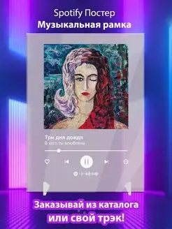 Spotify постер три дня дождя плакат Cпотифай постер