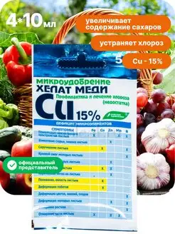 Микроудобрение "Хелат меди" 4 шт по 10 мл