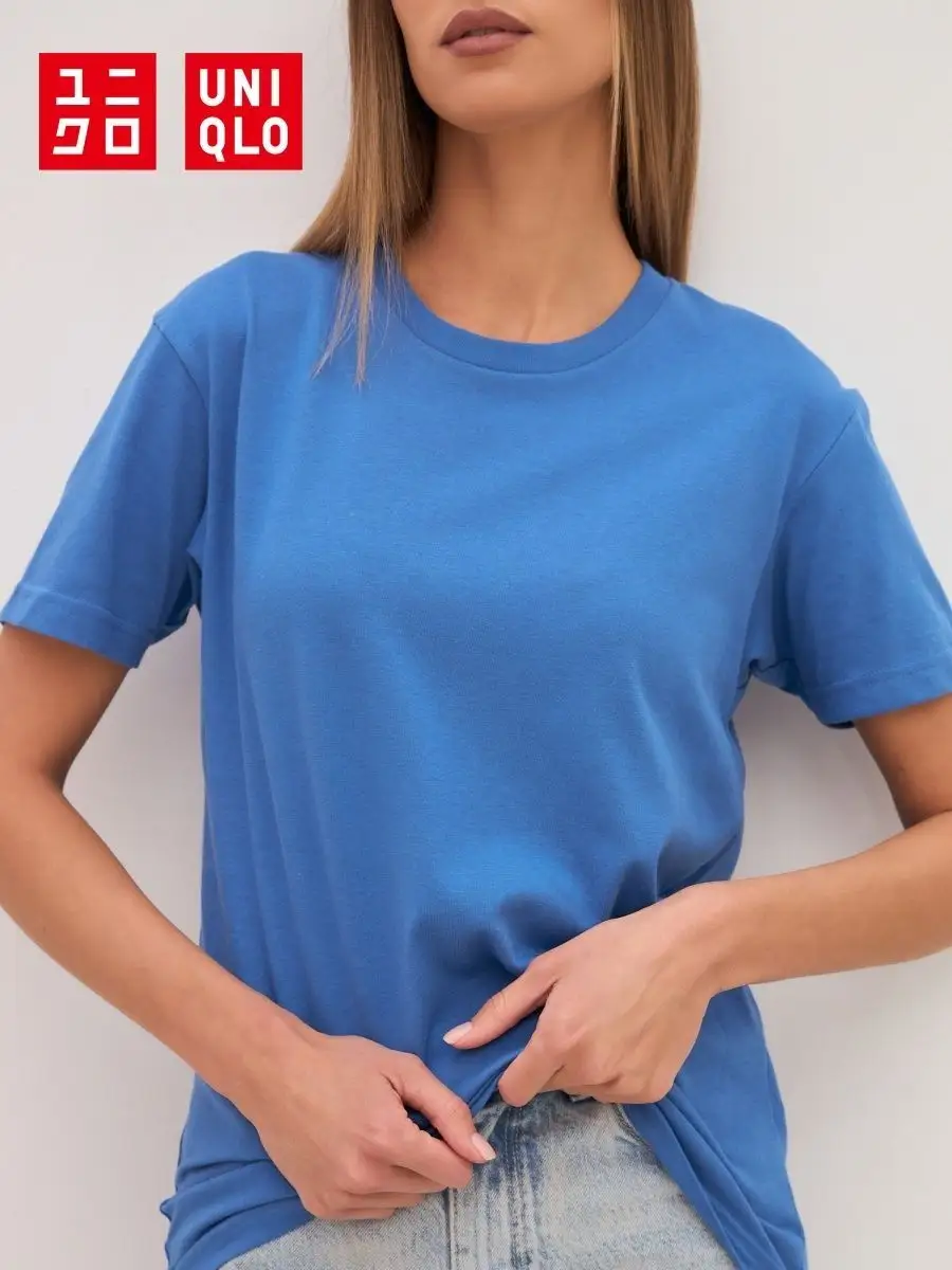 Купить Футболка Женская круглый шею футболкакороткий рукав 406456 от  Uniqlo Юникло в интернетмагазине с Таобао Taobao из Китая низкие цены   Nazyacom
