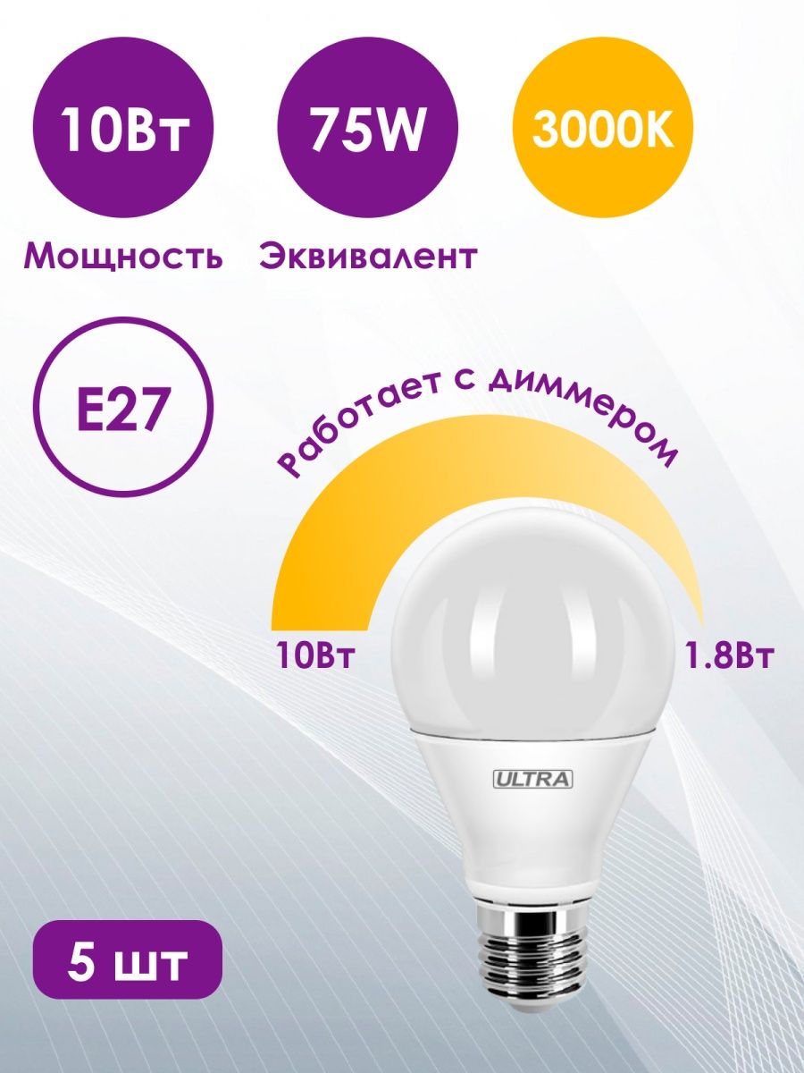 Лампа светодиодная диммируемая е27. Диммируемые лампы е27. А60 е27 Размеры.