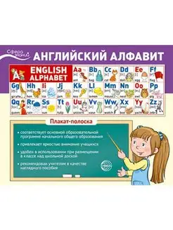 Английский алфавит (English Alphabet). Плакат-полоска