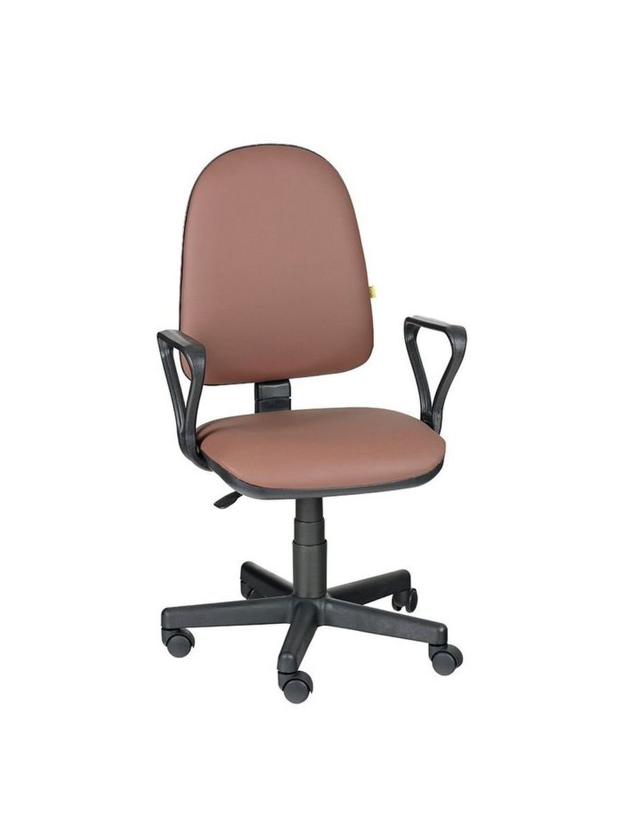 стул офисный коричневый кожзам