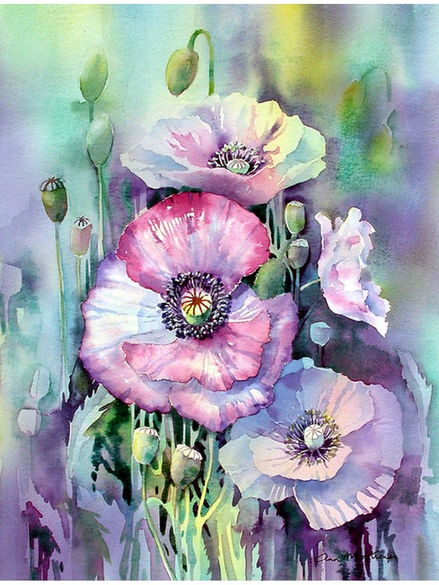 цветы картинки рисованные акварелью