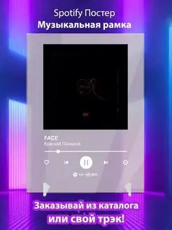 Постер Spotify Face - Красная помада. Плакат Face