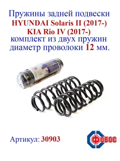 Пружины задней подвески HYUNDAI Solaris II, KIA Rio IV