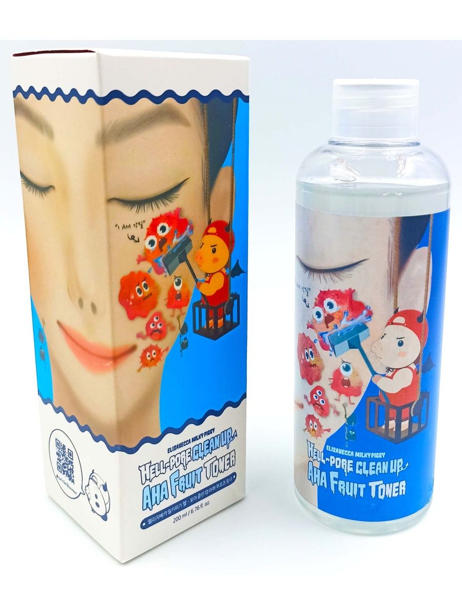 Фруктовый тонер. Пилинг-тонер Elizavecca Hell-Pore clean up Aha Fruit Toner, 200 мл.. Тонер Elizavecca с фруктовыми кислотами. Elizavecca Hell Pore clean up Aha Fruit Toner. Маска-пленка для очищения пор Hell-Pore clean up Mask 100мл.