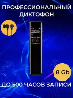 Профессиональный диктофон с дисплеем 8Gb встроенной памяти