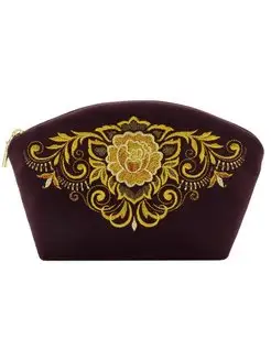 Бархатная косметичка с вышивкой "Роза"