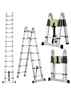 Лестница стремянка телескопическая алюминиевая 2.2 4.4 м