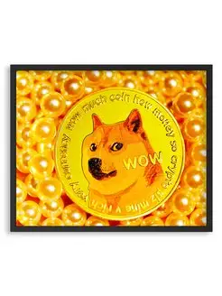 Плакат - Dogecoin криптовалюта мем