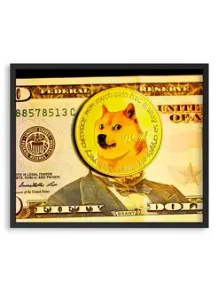 Плакат - Dogecoin криптовалюта, захватившая мир