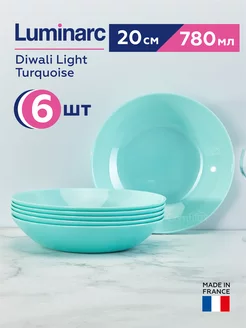 Тарелки для супа Diwali Light Turquoise глубокие 20 см, 6 шт