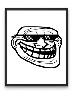 Плакат - Тролль в очках (Trollface, троллфейс)