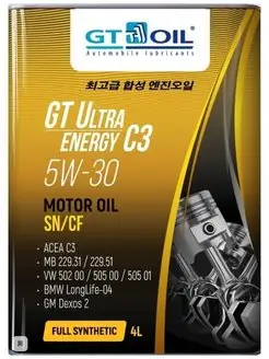 Масло GT Ultra Energy C3 SAE 5W-30 API SN CF 4л