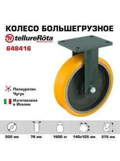 Колесо большегрузное d 200мм, г п 1600кг 648416