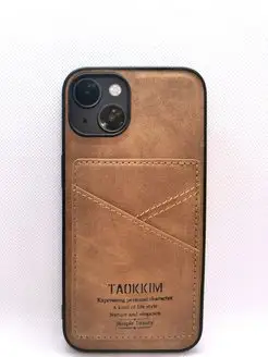 Чехол для Iphone 13 Pro кожаный с кармашком