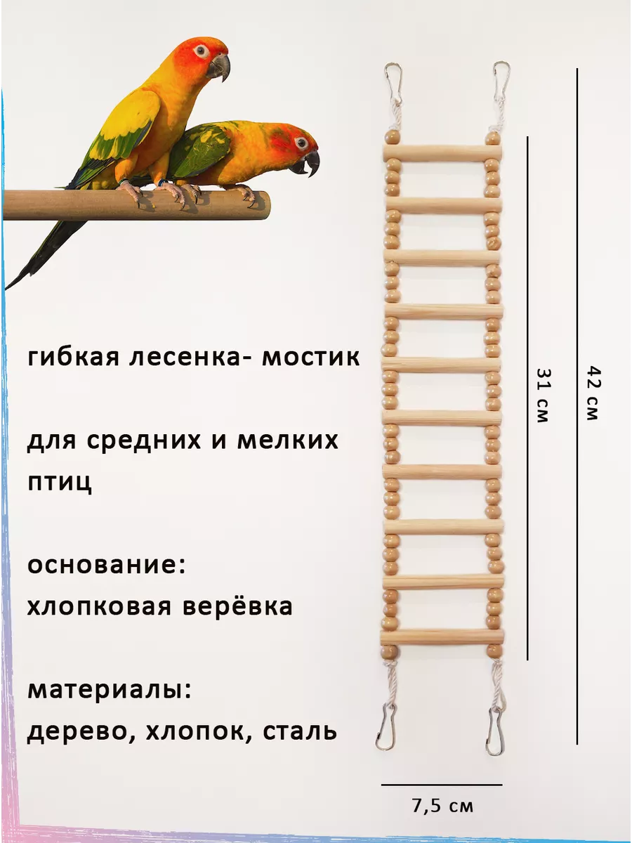 Безопасные игрушки для попугаев