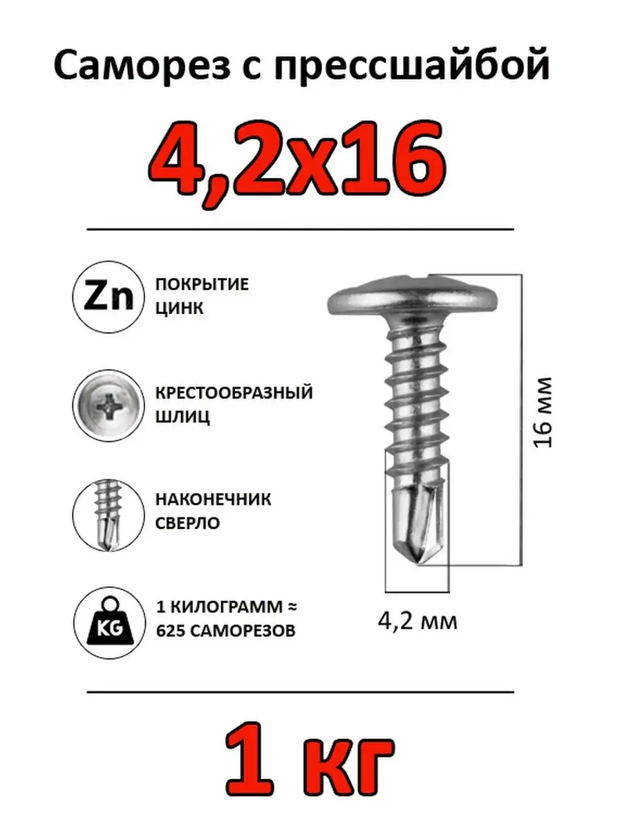 Саморезы с прессшайбой размеры