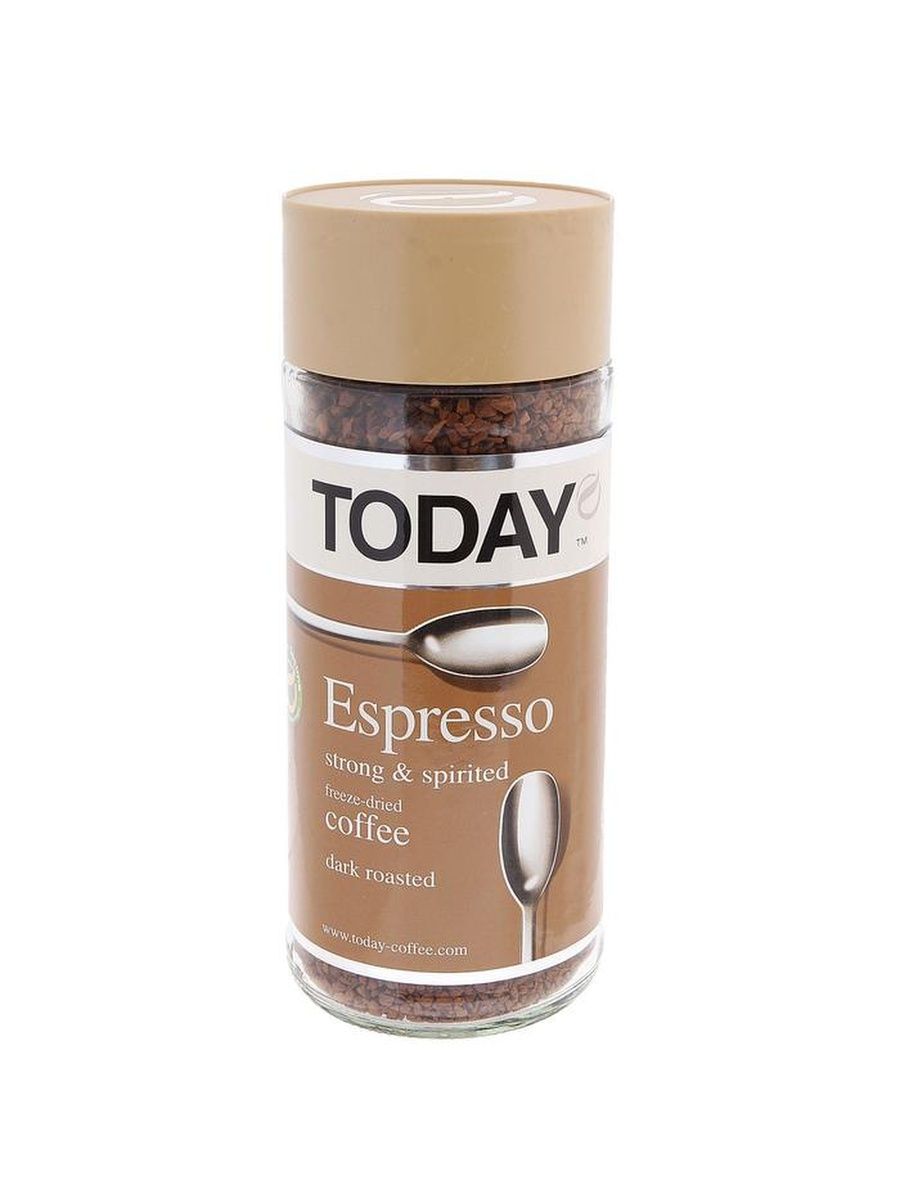 Today coffee. Today Espresso 95г. Кофе today Espresso раств 95г ст/б. Кофе тудэй эспрессо 95г ст/б. Today Espresso 95г с/б.