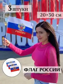 маленький флажок на палочке флаг России