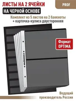 Комплект 5 листов "PROFESSIONAL" 2 ячейки+Карточка-кулиса